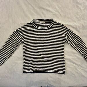 Madewell Navy and Cream Striped Knit Top